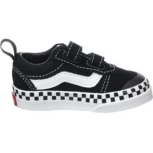 VANS size 6 baby toddler boy/girl black & white toddler velcro old skool v shoe